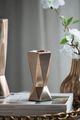 A & B Home Zia Glow Gold Short Candle Holder-1