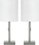 Monarch Specialties Inc. Set Of 2 17"H Silver Metal Table Lamps-0