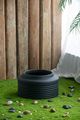 A & B Home Black Round Ridged Cement Planter-4