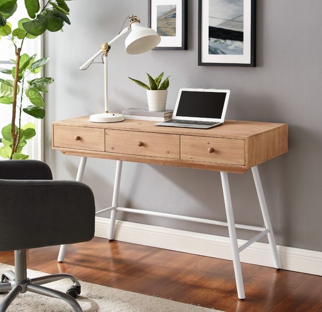 Linon Carina Natural/White Writing Desk-1
