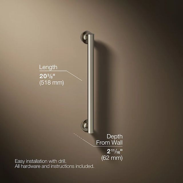 KOHLER® Purist® Vibrant Brushed Nickel 18" Grab Bar-2