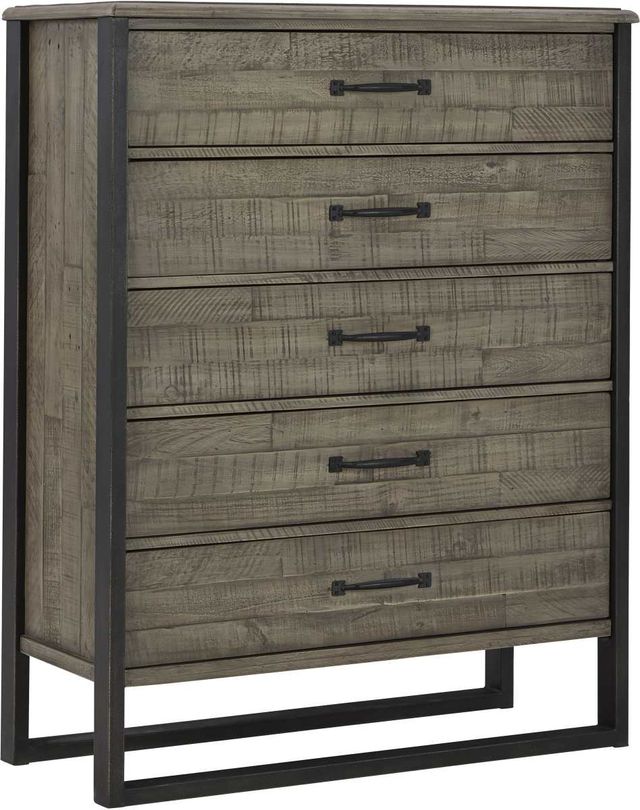 Signature Design by Ashley® Brennagan 5-Piece Gray King Panel Bed Set-2