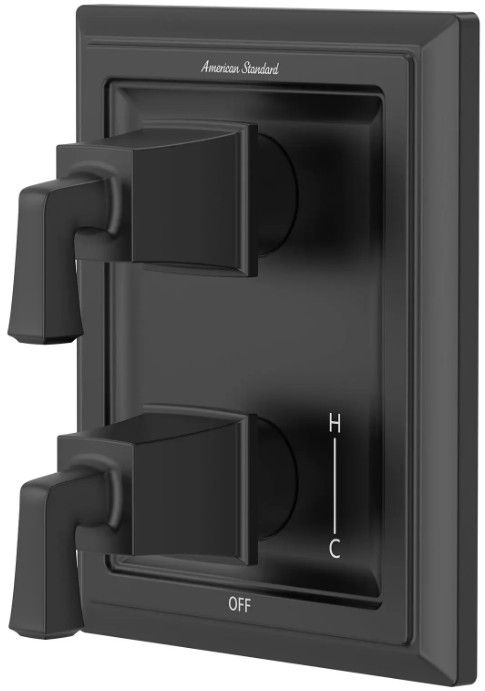 American Standard Town Square® S Matte Black 2-Handle Integrated Shower Diverter Trim Only-1