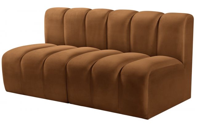 Meridian Furniture Arc 2-Piece Saddle Velvet Sectional-2