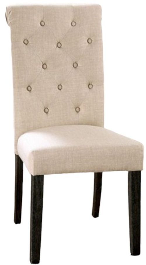 Furniture of America® Alfred 2-Piece Antique Black/Ivory Side Chair Set-0