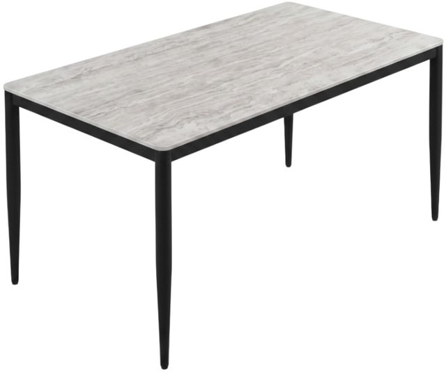 Cramco Marta Fossil Stone Top 70" Dining Table with Matte Black Base-0
