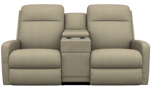 La-Z-Boy® Finley Linen Power Wall Reclining Loveseat with Console and Headrest-1