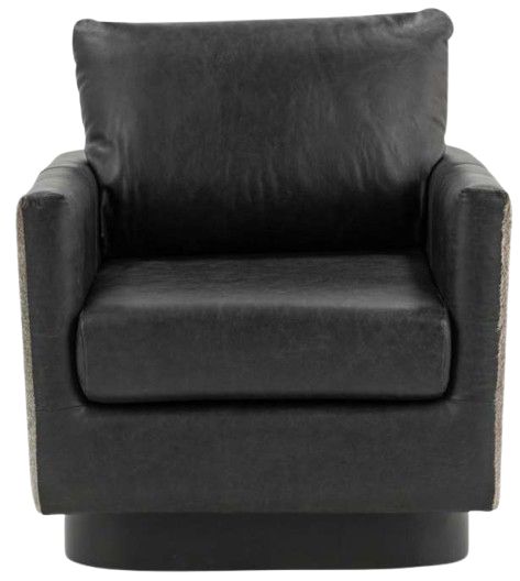 Classic Home Lathe Onyx Black Swivel Chair-2