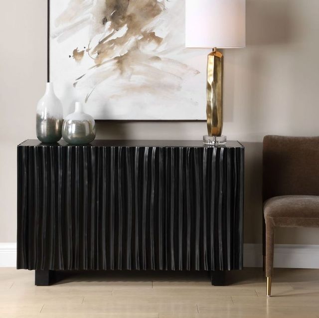 Uttermost® Mercado Black 3-Door Cabinet-1