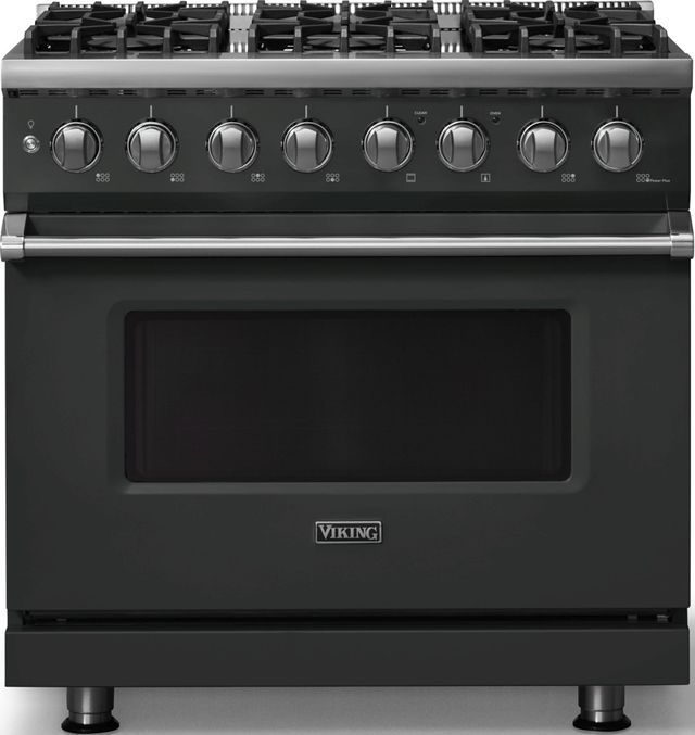 Viking® 5 Series 36" Antique Bronze Pro Style Dual Fuel (NG) Range with Polished Chrome Trim-0