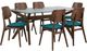 New Classic® Home Furnishings Oscar 7-Piece Teal/Walnut Dining Table Set-0