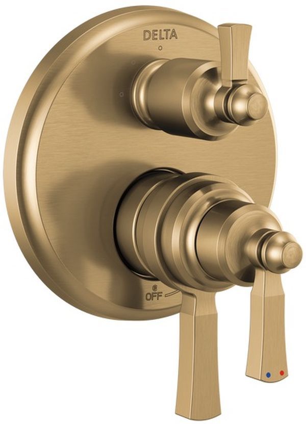 Delta Dorval® Monitor® 17 Series Champagne Bronze 2-Handle Valve Trim with 3-Setting Diverter-0