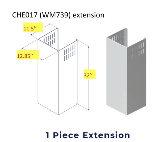 Hauslane Stainless Steel Range Hood Chimney Extension-0