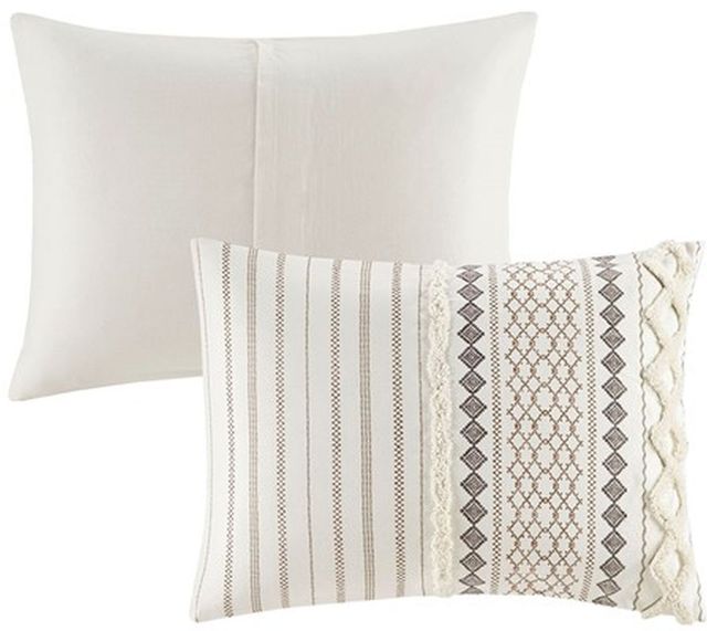 Olliix by INK+IVY Ivory Full/Queen Imani Cotton Duvet Cover Mini Set-3