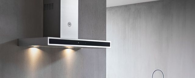 Bertazzoni 48" Stainless Steel Glass Front Wall Mounted Range Hood-3