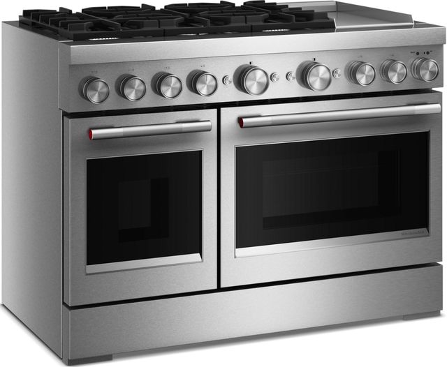 KitchenAid® 48" Stainless Steel Pro Style Dual Fuel Range with Chrome Electric Griddle-4