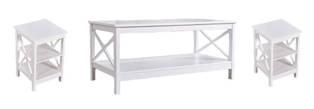 Milton Greens Stars 3-Piece White Occasional Table Set-0