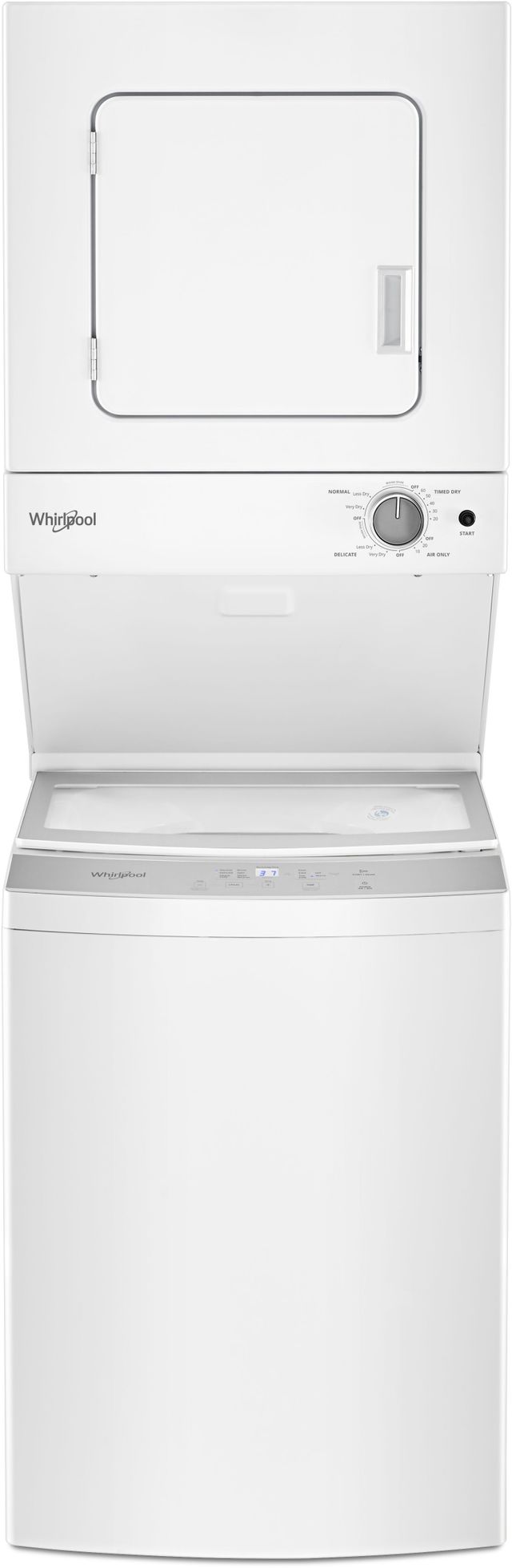 Whirlpool® 1.6 Cu. Ft. Washer, 3.4 Cu. Ft. Dryer White Electric Stacked Laundry-0