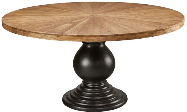 Furniture Classics Equator Brown Round Dining Table with Black Base-0