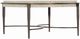 Bernhardt Barclay White Travertine Cocktail Table with Antique Pewter Base-0