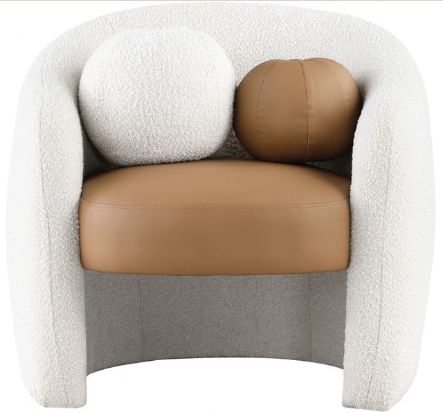 Meridian Furniture Acadia Cognac/Cream Accent Chair-1