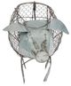 A & B Home Silver Metal Pig Basket-2
