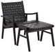 Dovetail Furniture Luisa Black Ottoman-4