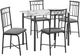 Monarch Specialties Inc. 5-Piece Black/White Dining Set-0