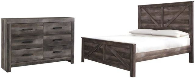 Signature Design by Ashley® Wynnlow 2-Piece Gray Queen Crossbuck Panel Bed Set-0