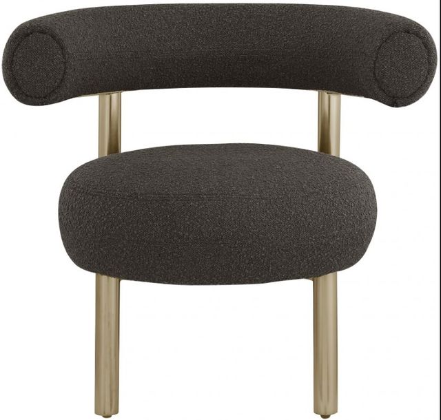 Meridian Furniture Bordeaux Brown/Brushed Brass Boucle Fabric Accent Chair-2
