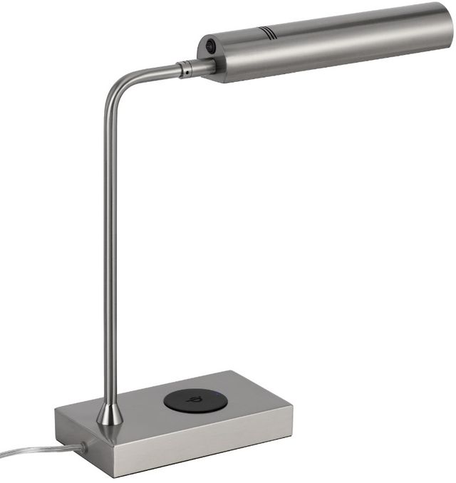 Cal® Lighting & Accessories Delray Brushed Steel Desk Lamp-2