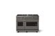 Viking® 5 Series 48" Damascus Gray Pro Style Gas (NG) Range with Brushed Brass Trim-3