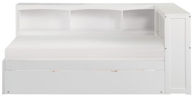 Homelegance® Galen White Youth Twin Corner Platform Bookcase Bed with Twin Trundle-3