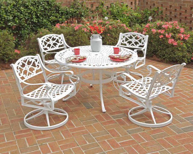 homestyles® Sanibel 5-Piece White Outdoor Dining Set-1