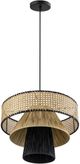 TOV Furniture Rylie Black/Natural Raffia Pendant Lamp-4