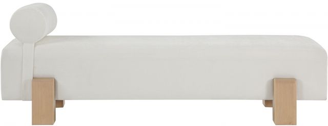 Meridian Furniture Edison Cream/Natural Chenille Fabric Bench-1