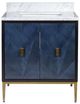 Currey & Company Kallista 30" Blue Vanity with Rectangular Undermount Sink-2