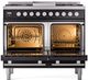 Ilve® Professional Plus II 40" Glossy Black Pro Style Dual Fuel Range-1