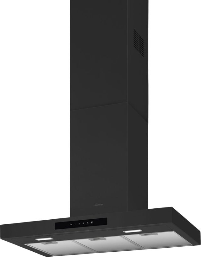 Smeg 30" Matte Black Island Range Hood-3