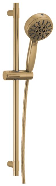 Delta Lumicoat® Champagne Bronze 7-Setting Slide Bar Hand Shower with Cleaning Spray-0