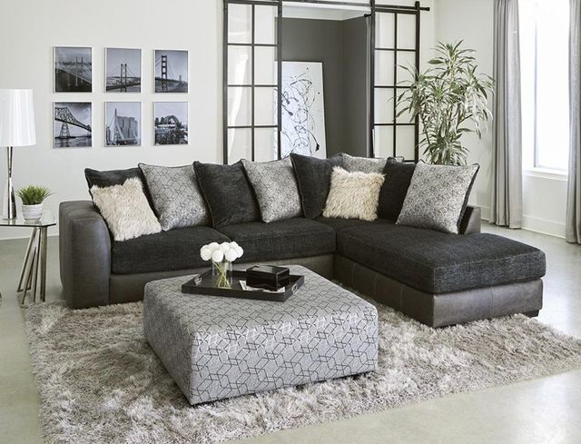 Albany Industries 2-Piece Oxford Ebony/Zaftig Ebony Chaise Sectional-1