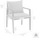 Armen Living Cayman 2-Piece Black/Gray Fabric/Metal/Rattan Outdoor Dining Arm Chair Set-3