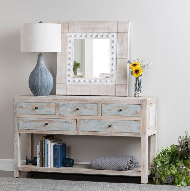 Crestview Collection Grand Harbor Blue Console Table-1