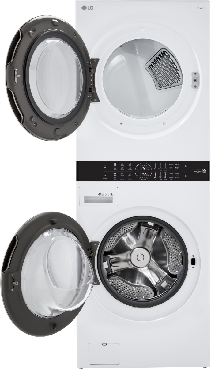 LG 4.5 Cu. Ft. Washer, 7.4 Cu. Ft. Dryer White Stack Laundry - Thumbnail 2