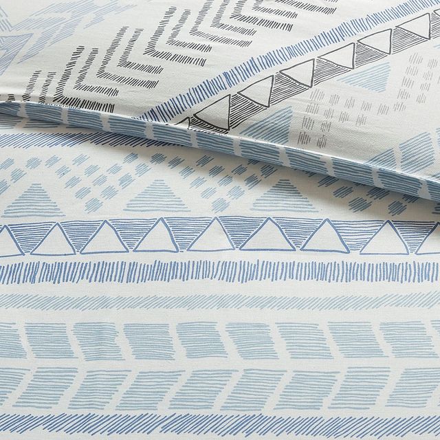 Olliix by Urban Habitat 7 Piece Blue Full/Queen Rochelle Cotton Reversible Duvet Cover Set-3