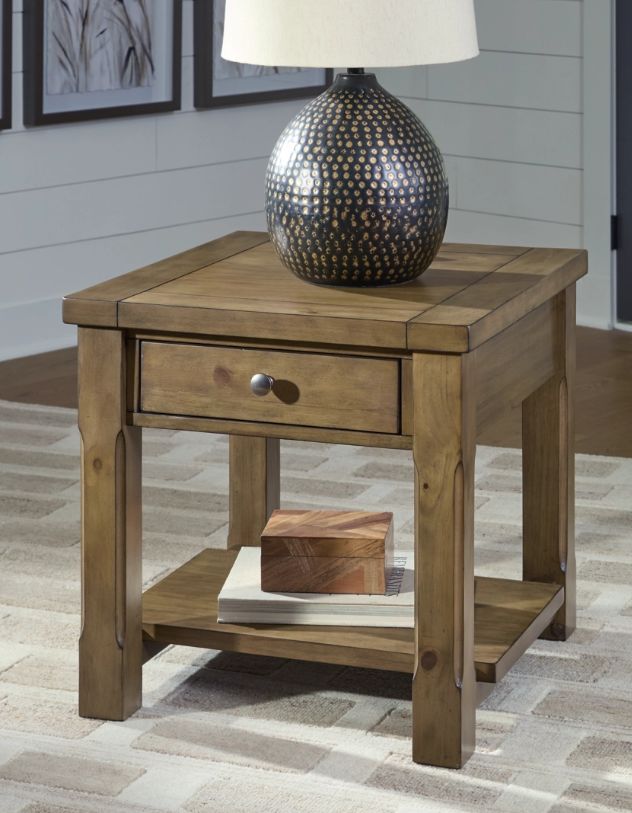 Signature Design by Ashley® Vandenmore Medium Brown Rectangular End Table-1