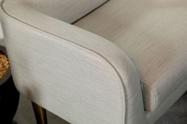 Coaster® Light Grey and Gold Low Back Upholstered Bench-1