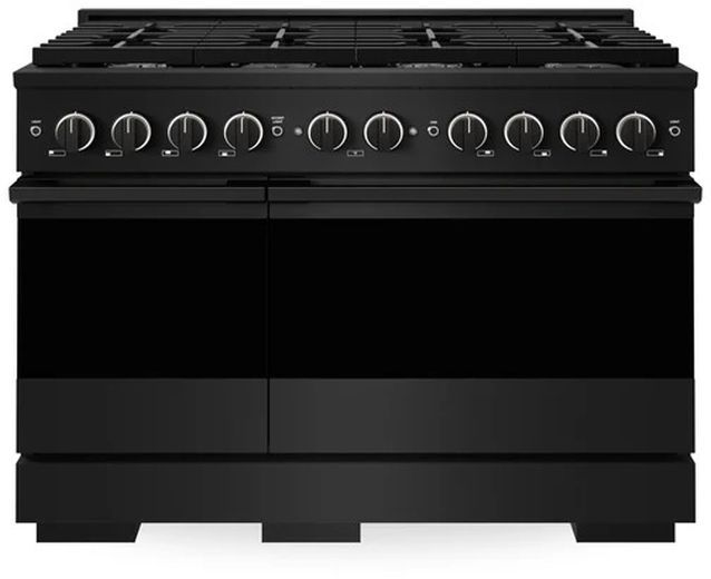 ZLINE Marino 48" Black Stainless Steel Pro Style Dual Fuel Range with 8 Brass Burners-0