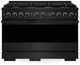 ZLINE Marino 48" Black Stainless Steel Pro Style Dual Fuel Range with 8 Brass Burners-0