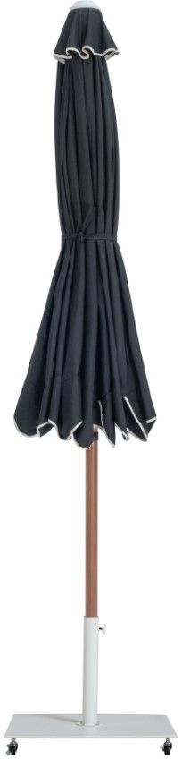 Meridian Furniture Amalfi Black/White Aluminum Outdoor Patio Umbrella and Rectangular Base-1